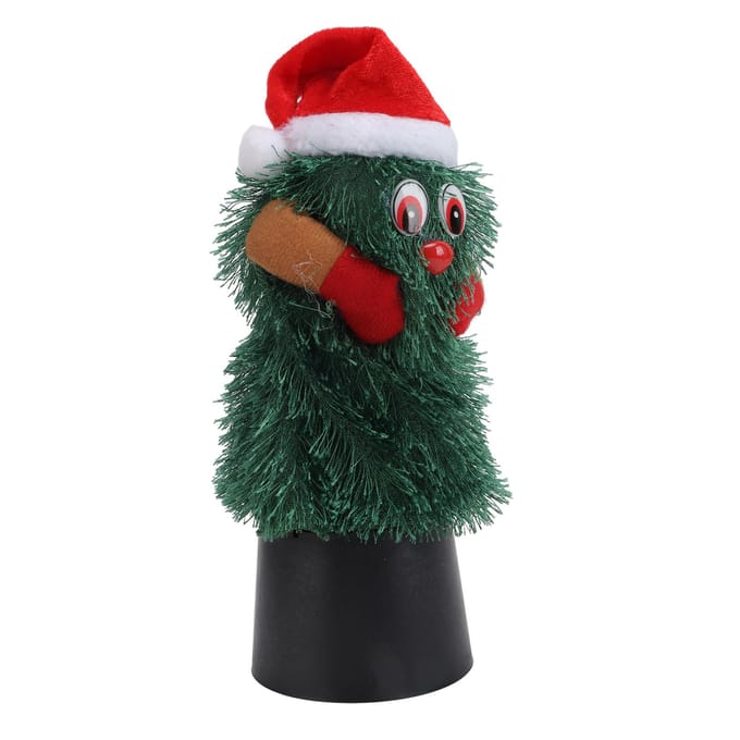 Arbre de Noël de Table Musical Rotatif Mignon Forme de Plante Figurine Décoration black
