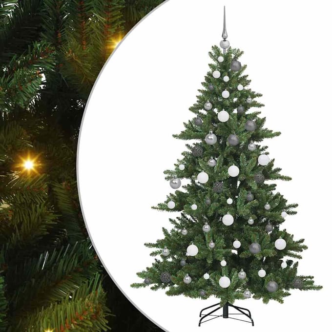 vidaXL - Kunstmatige - Hinged - Kerstboom - Groen - 180 - cm - PVC - en - Staal