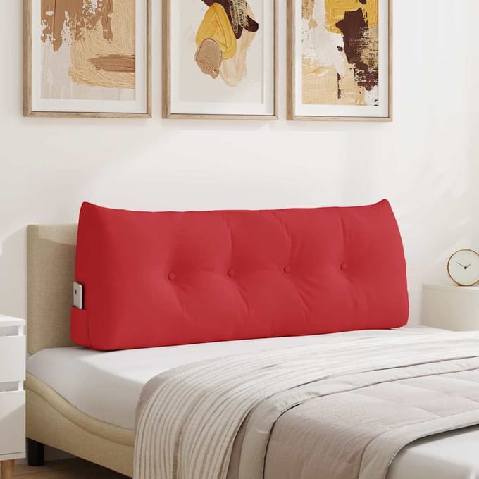 vidaXL - Rugkussen - Rood - 120 - x - 24 - x - 50 - cm - Stof