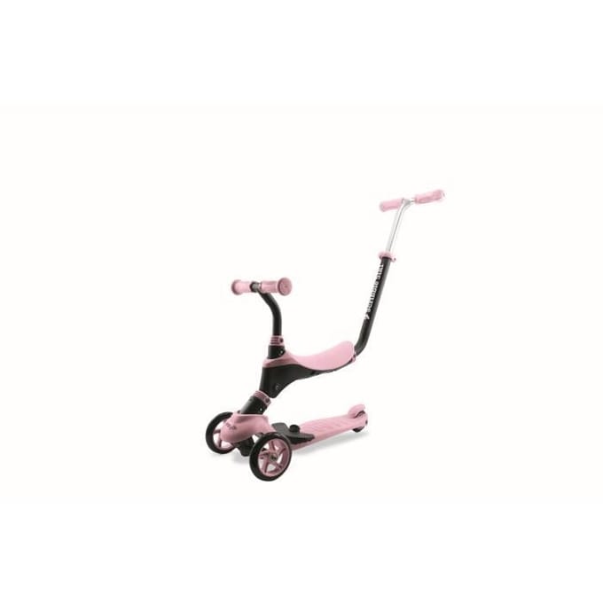 Loopfiets - MONDO - Aan&Go Scribble 5-in-1 - Buigbaar - Zwart / Roze zwart