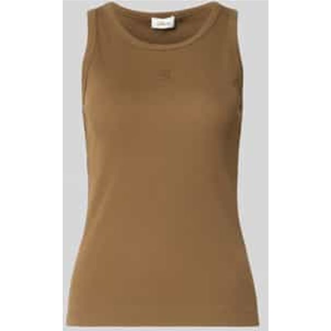 Bordeaux ronde hals gestreepte en geborduurde fitted T-shirt dames s.Oliver