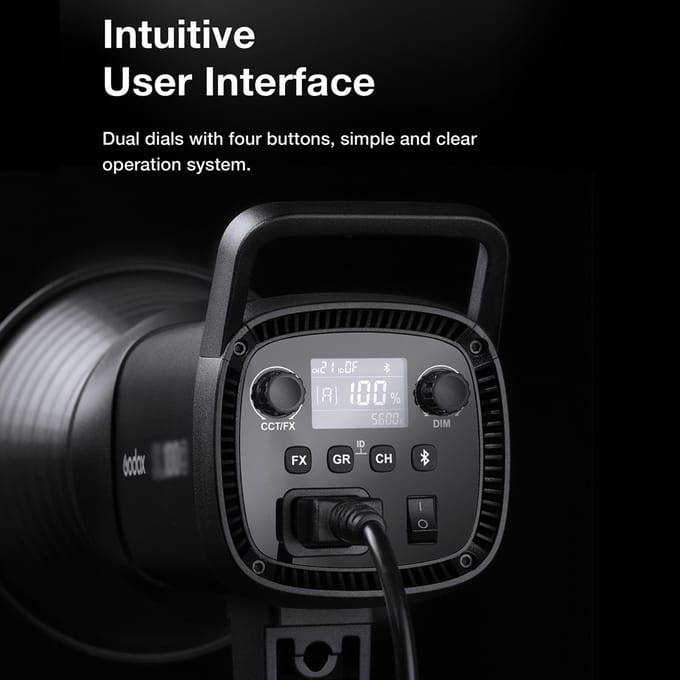 Godox SL100D Compact LED Videolamp Fotografie Invullicht 100W 5600K Ingebouwde 8 FX Verlichting JP Plug black