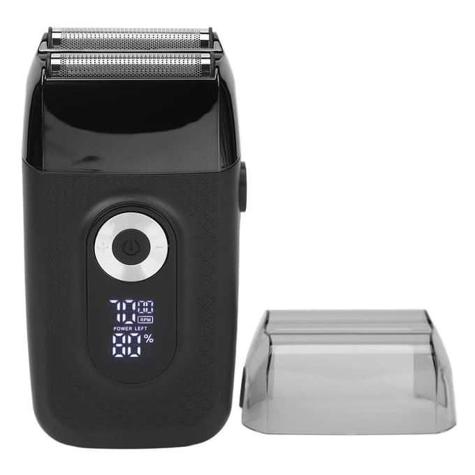 Elektrische Baardtrimmer LED Verstelbaar 3 Snelheden Afneembaar Mes Oplaadbaar Reciprocerend USB black