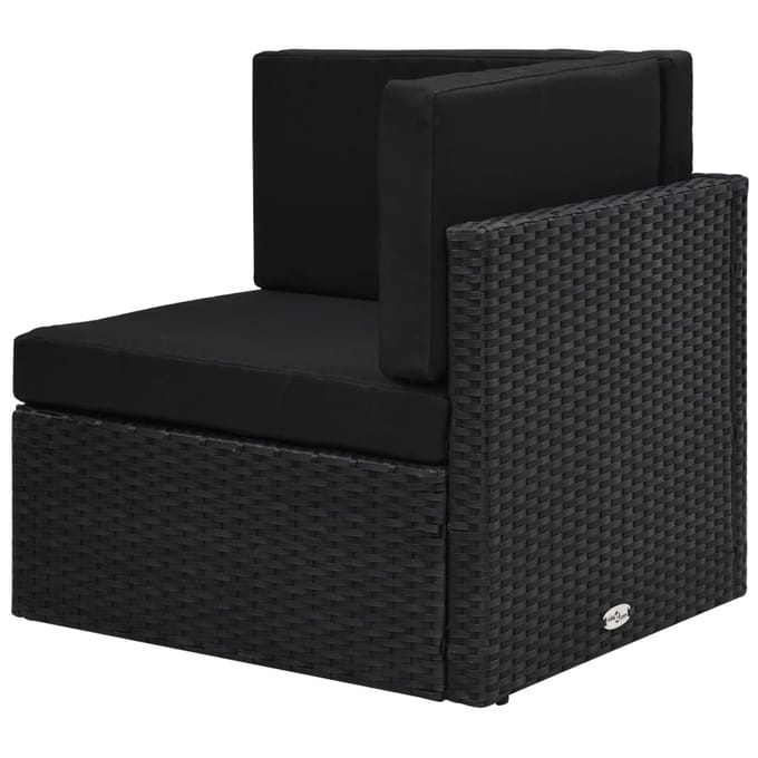 vidaXL - Hoekbank - sectioneel - poly - rattan - zwart