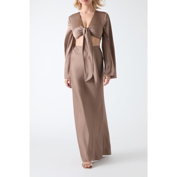 GUESS Monica Ls Top Buff Taupe Größe: 46 | Longsleeves Outlet | Damen | Schwarz