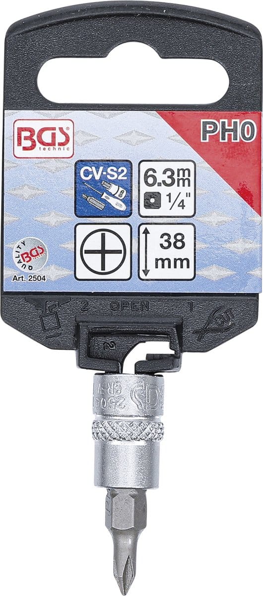 BGS Dopsleutelbit 1/4 kruiskop PH0