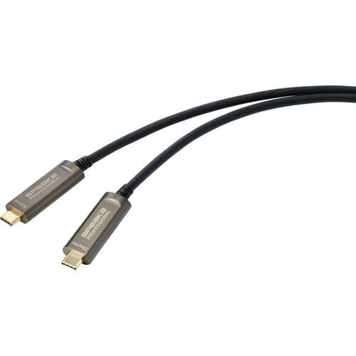 SpeaKa Professional SP-9505620 USB-C-displaykabel USB-C Aansluitkabel USB-C stekker, USB-C stekker 10.00 m Zwart TPE-mantel