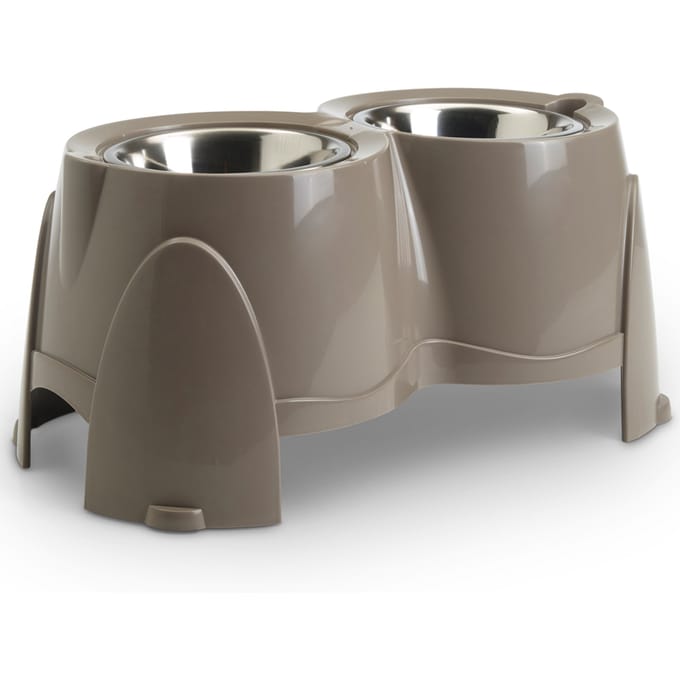 2x 1,5L Hoogte 28 cm Savic Ergo Feeder Hondenbar Lichtgrijs