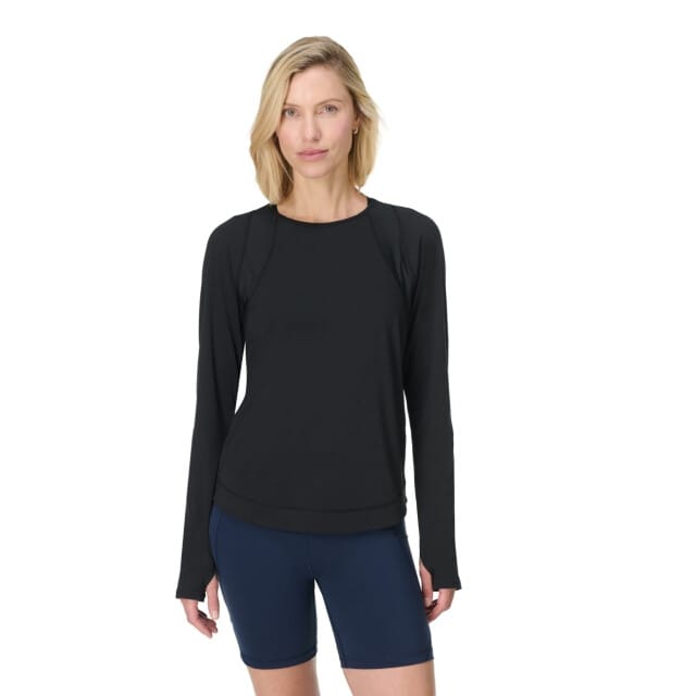 Sweaty Betty Breathe Easy Mesh Long Sleeve Top ZWART - Maat M