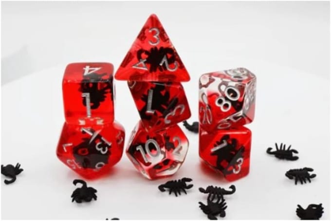 Foam Brain Games dobbelstenen set Scorpion voor RPG spellen.