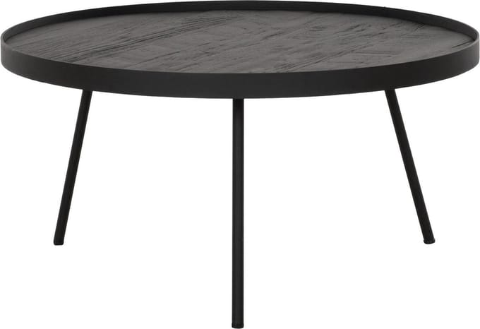 DTP Home Salontafel Saturnus rond teakhout zwart – 60x60x30 cm
