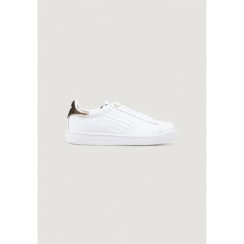 Slip-On Sporty Leather Sneakers with Laces Wo - Gold