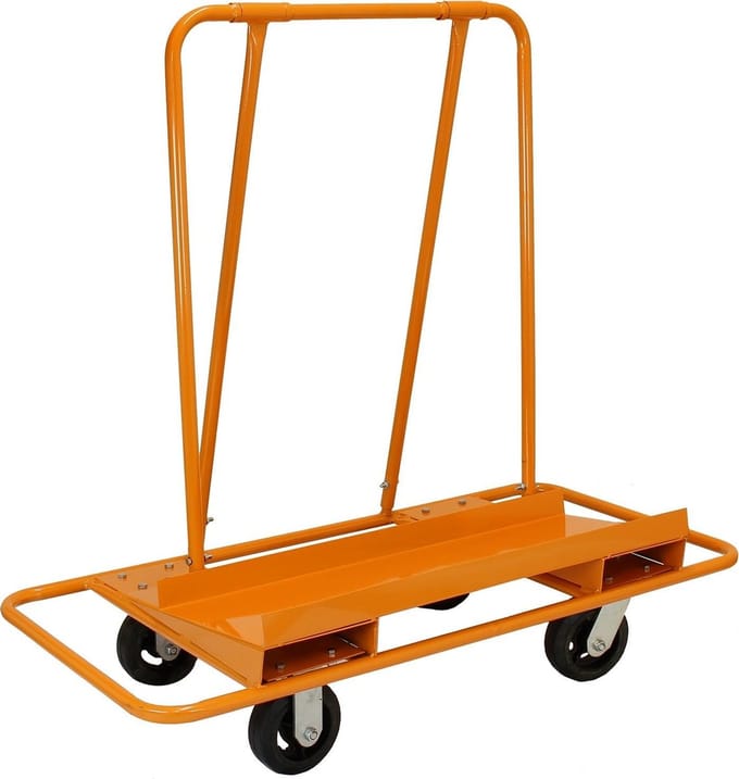Monster robuuste platenwagen - grijs - 1000kg - hellende bodemplaat