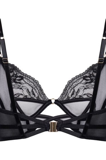 Hunkemöller Niet-Voorgevormde Beugel Longline bh Amel Zwart