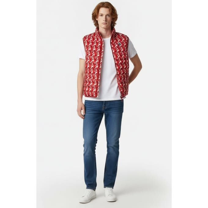 JOTT Tom Monogram Down Jacket Monogram Fire Red Taglia: L | Giacche senza maniche Outlet | Uomo | Rosso