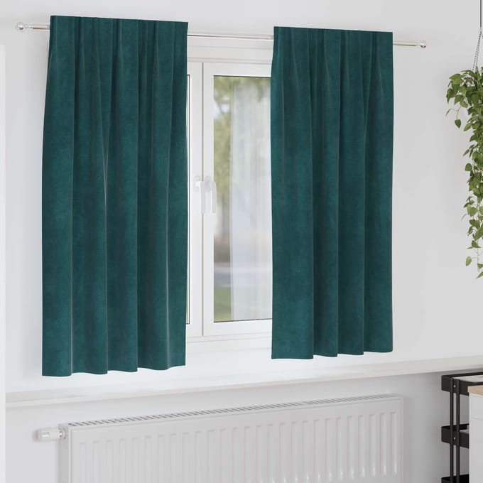 vidaXL - Gordijnen - 2 - st - Donkergroen - 140 - x - 175 - cm - fluweel