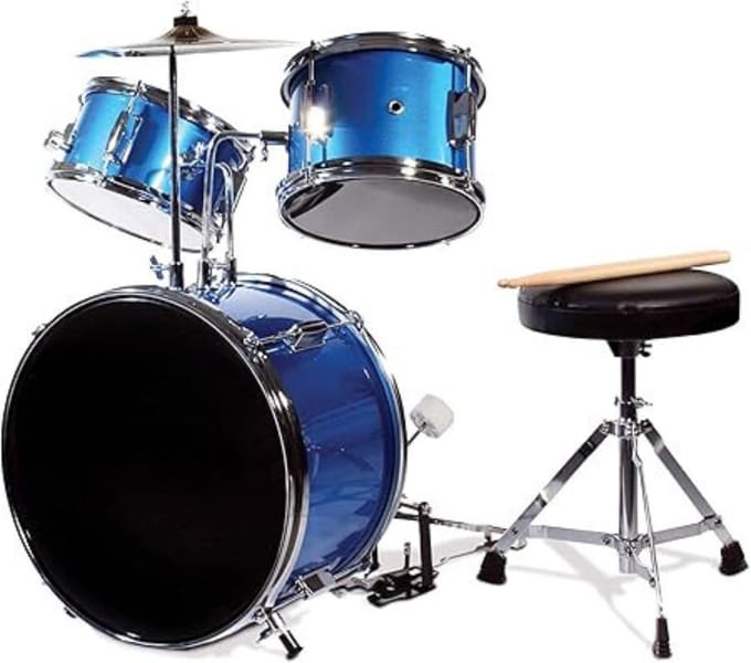 DD® Drumstel Voor Kinderen - Kinder Drumstel - Speelgoed Drumstel - 65x75x65cm - Blauw