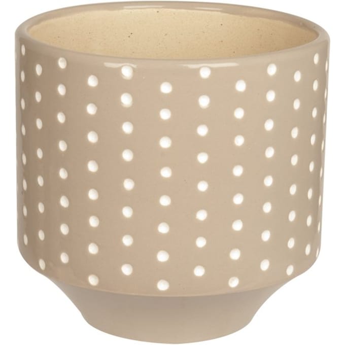 Present Time Dots Carved - Plantenpot - Aardewerk - Grijs