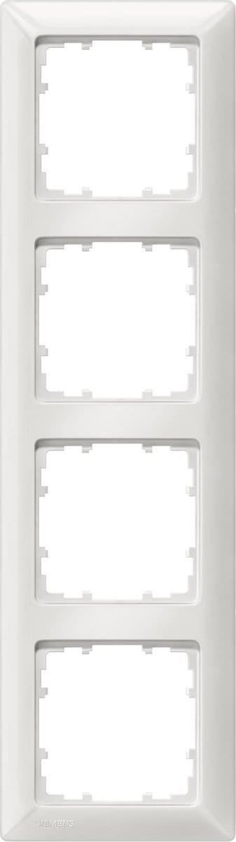 Siemens Delta line afdekraam Delta Line 4 voudig titaanwit 5TG2554