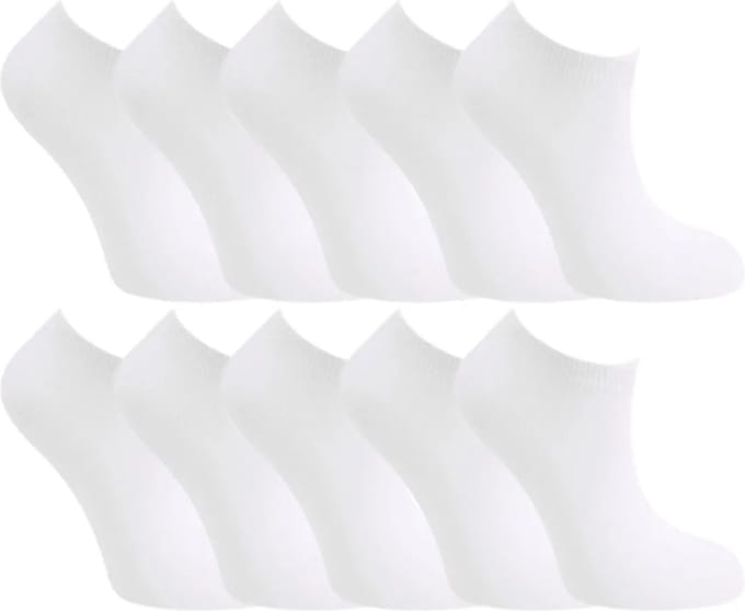 10 paar | witte sneaker sokken | zonder naad op de tenen