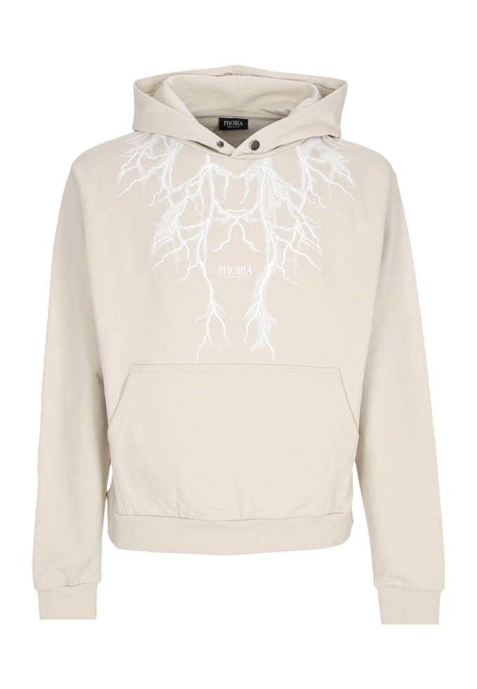 Mannen lichtgewicht Hoodie White Lightning Hoodie Beige