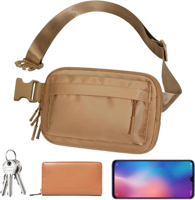 Sport Heuptas - Hardloop Tasje - Buitenactiviteiten - Grote Capaciteit - 20.8 x 13.8 cm - Bruin