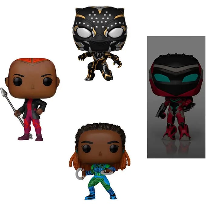 Pop Marvel: Black Panther - Wakanda Forever 4-Pack (Glow in the Dark)