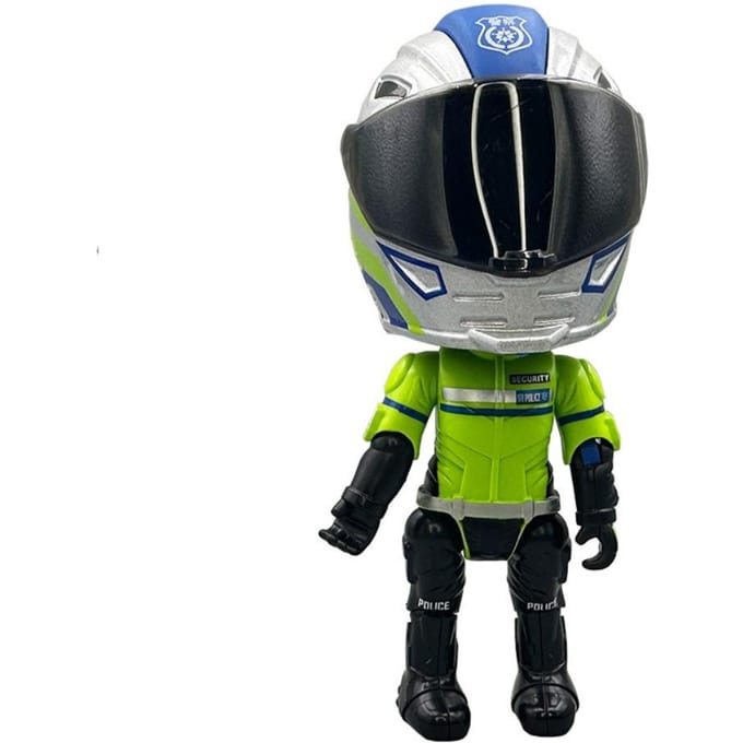 Transformerende Helm Gesimuleerde Motorrijder Pop Actiefiguur Beweegbare Ledematen Legering Motorhelm Speelgoed Cool Flexibel groen