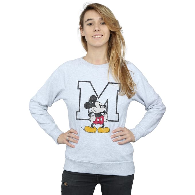 Disney Dames/Dames Klassiek M Mickey Mouse Sweatshirt (Heide Grijs)