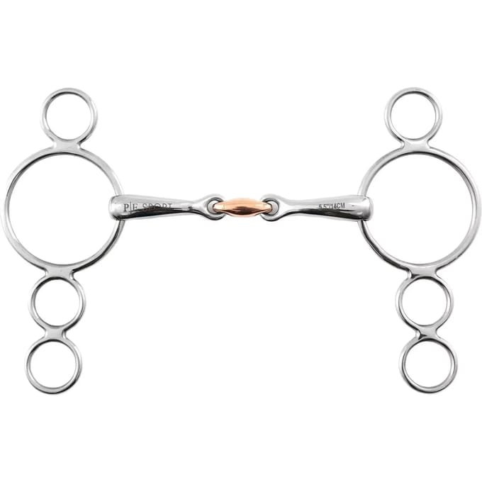 4-rings pessoa dubbel snaffle bit voor Premier Equine paarden