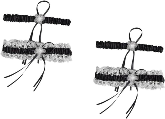 Bruidskousenband - Kanten Band - Bruiloft Accessoire - Bloemen Decoratie - Verstelbaar - Wit