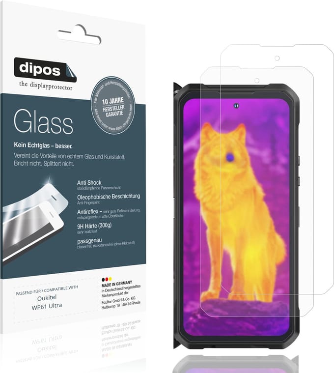 dipos – 2x Matte Pantserfolie geschikt voor Oukitel WP61 Ultra | 9H Screenprotector