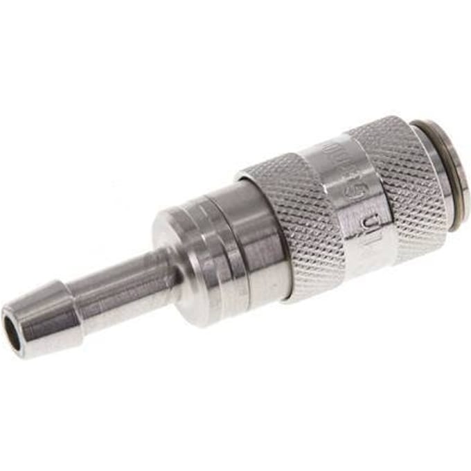 RVS 316L DN 2.7 (Micro) Luchtkoppeling Snelkoppeling 4 mm Slangpilaar