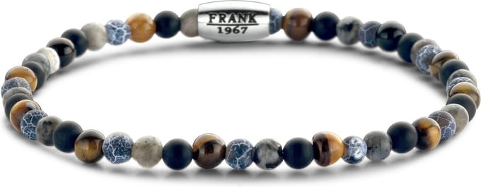 Frank 1967 7FB-0460 natuurstenen armband - stretch - gemengde kleuren