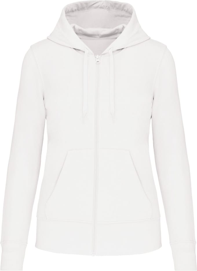 Kariban Ecologische damessweater met capuchon en ritssluiting K4031 - White - S