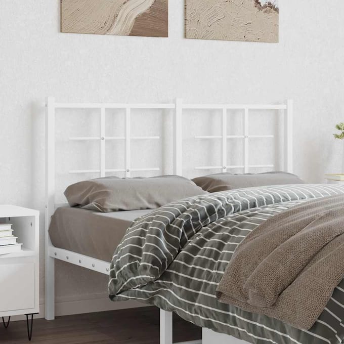 vidaXL - Vervangend - hoofdbord - 120 - cm - metaal - wit