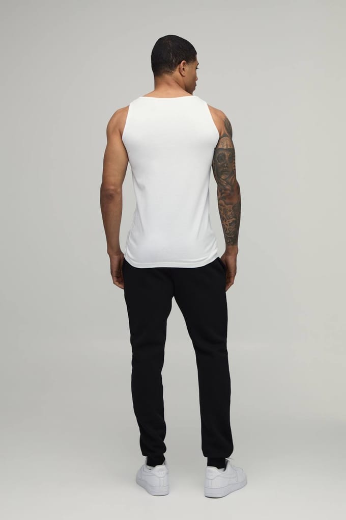 Essential Muscle Fit Vest | White | Size Small