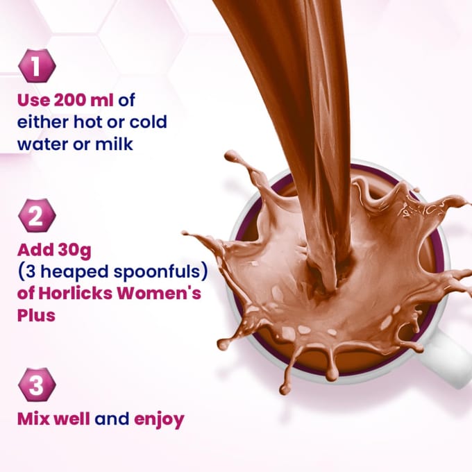 Horlicks Women's Plus Chocolade Gezondheidsdrank 400g Navulverpakking voor Sterke Botten Met Calcium Vitamine D K2 white