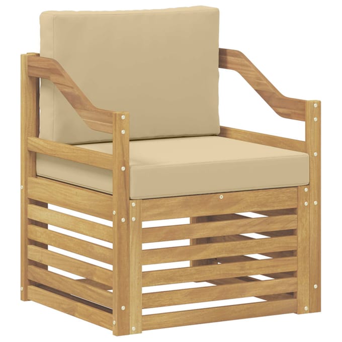 vidaXL - Buiten - bank - set - Polyester - wit - en - beige