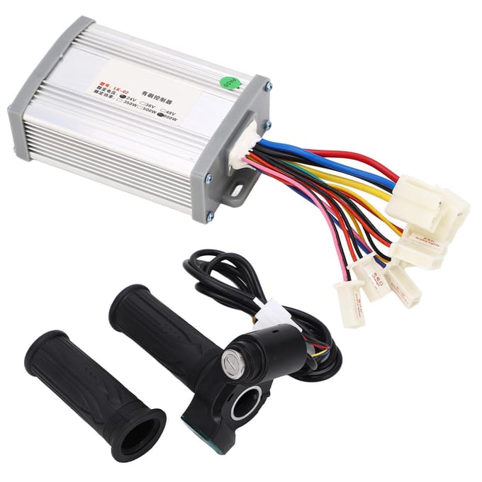 24V 800W Borstelmotor Controller Digitaal Vermogensdisplay Draaigashendel Elektrische Fiets gray