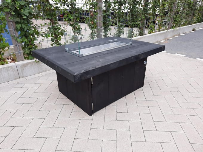Vuurtafel Tree Terrasverwarmer Black Wash steigerhout 80x120x50cm