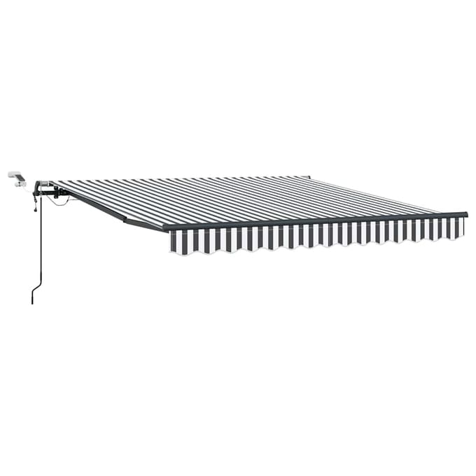 vidaXL - Uitschuifbare - luifel - Antraciet - en - Wit - 300 - x - 250 - cm - Polyester