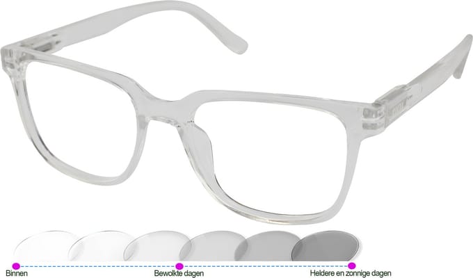 Leesbril Vista Bonita Cubo Photochromic-Transparant-+4.00