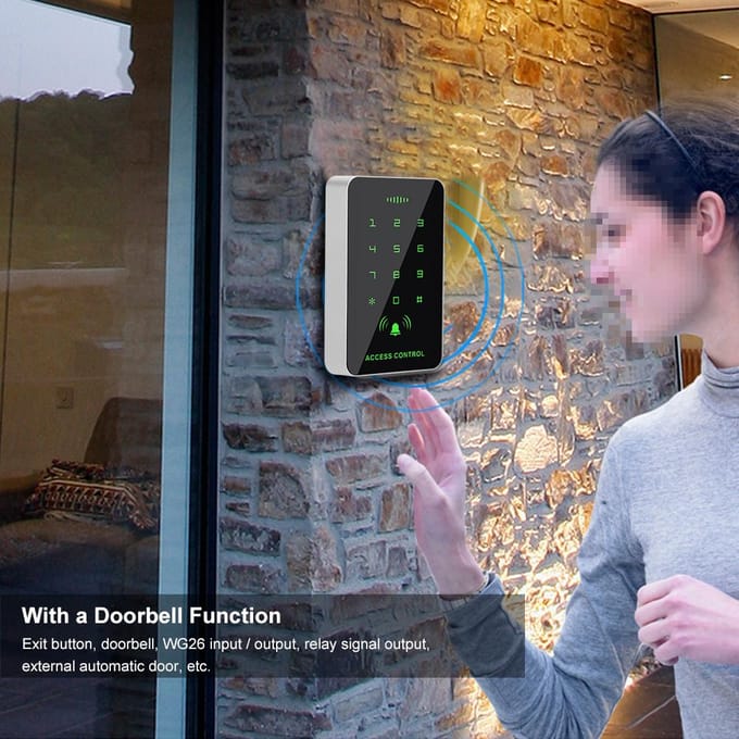 RFID Toegangscontrole Kaartlezer Wachtwoord Met 5 Sleutelhanger black
