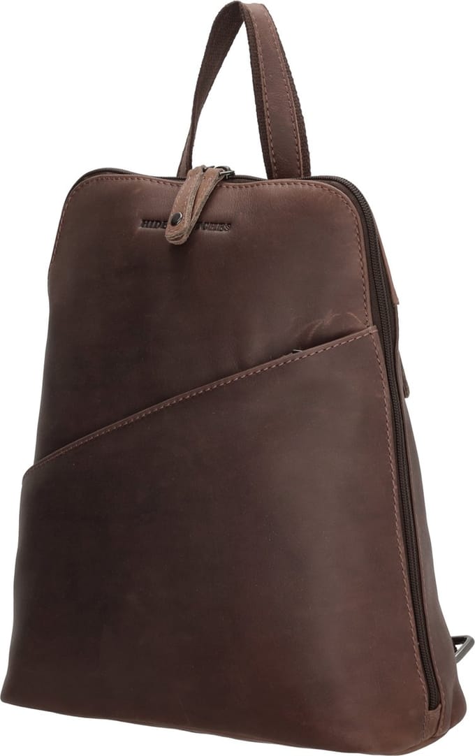 Hide & Stitches Japura Rugzak - 100% Leder - Leren Dames Tas - Donkerbruin