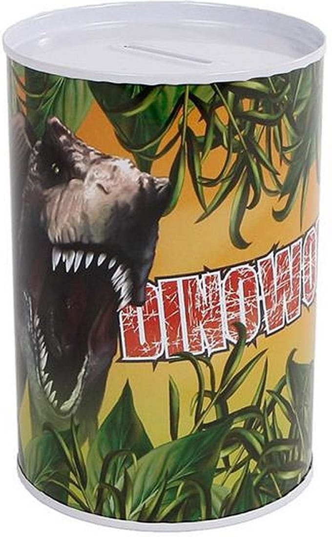 Dinoworld Metalen Spaarpot 8.5x11.5 cm