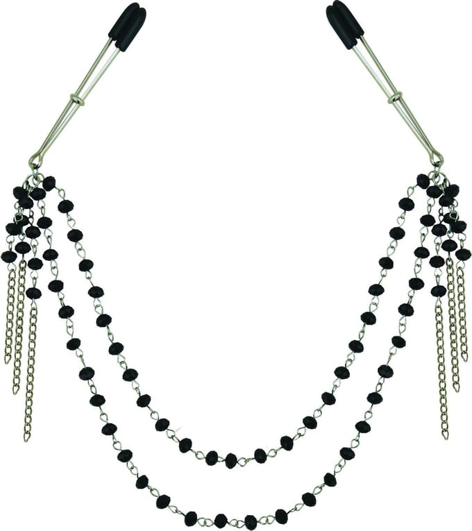 Sportsheets - Sincerely Black Jeweled Nipple Clips