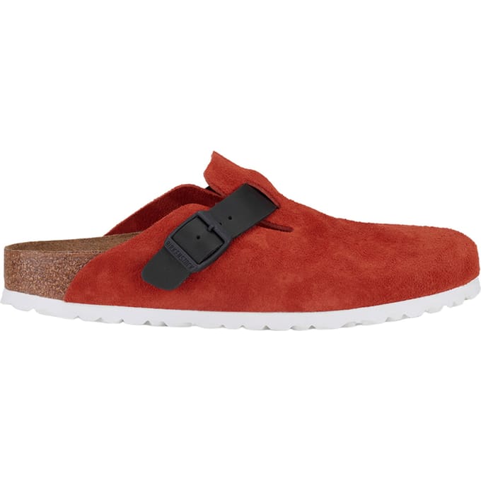 Birkenstock Boston Suede Leather Rood