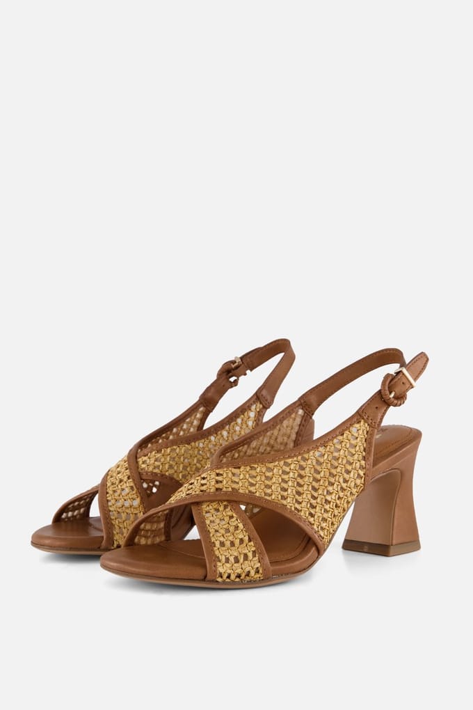 Tamaris Sandalen Met Hak cognac Raffia - Maat 40
