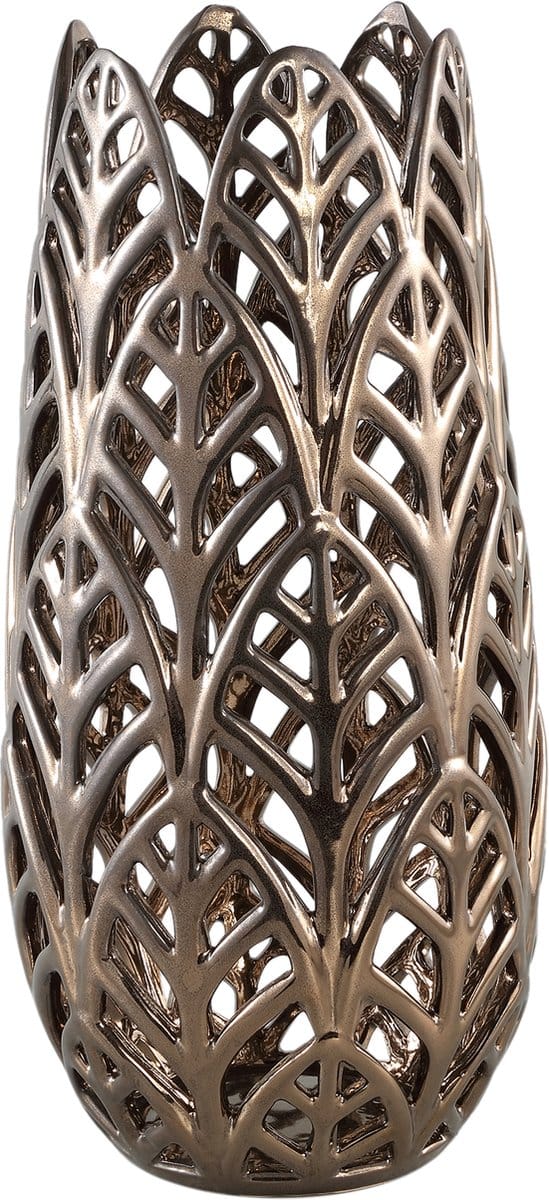 PTMD keramiek windlicht bronze goud 45 cm hoog - PTMD ceramic stormlight bronze